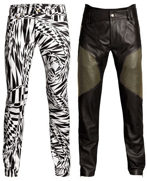 versace trousers mens|Versace leather pants men's.